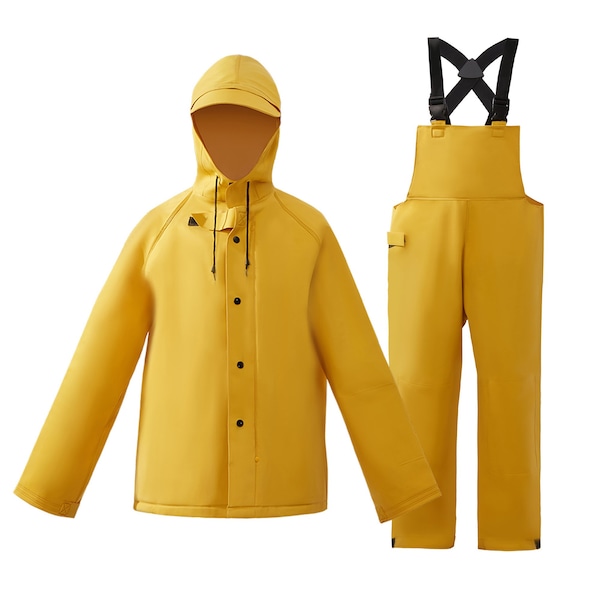 2W International Rain Suit, PVC Reinforced with Strong Polyester Net Backng, Yellow, M 8050-SA M - main